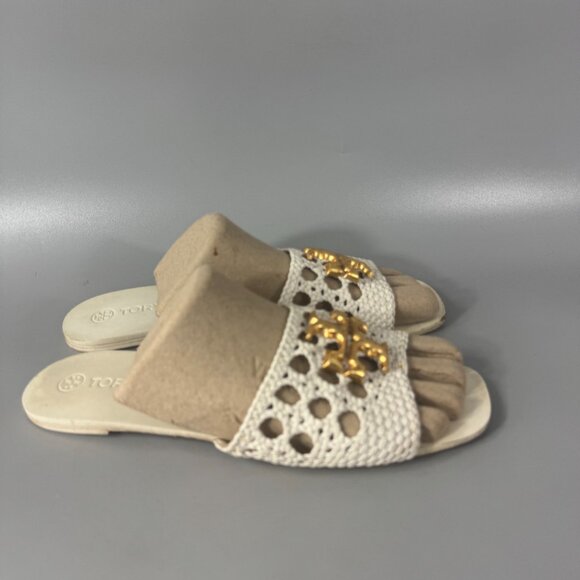 Tory Burch Eleanor Woven Leather Slides, Size 10 M - Picture 2 of 13